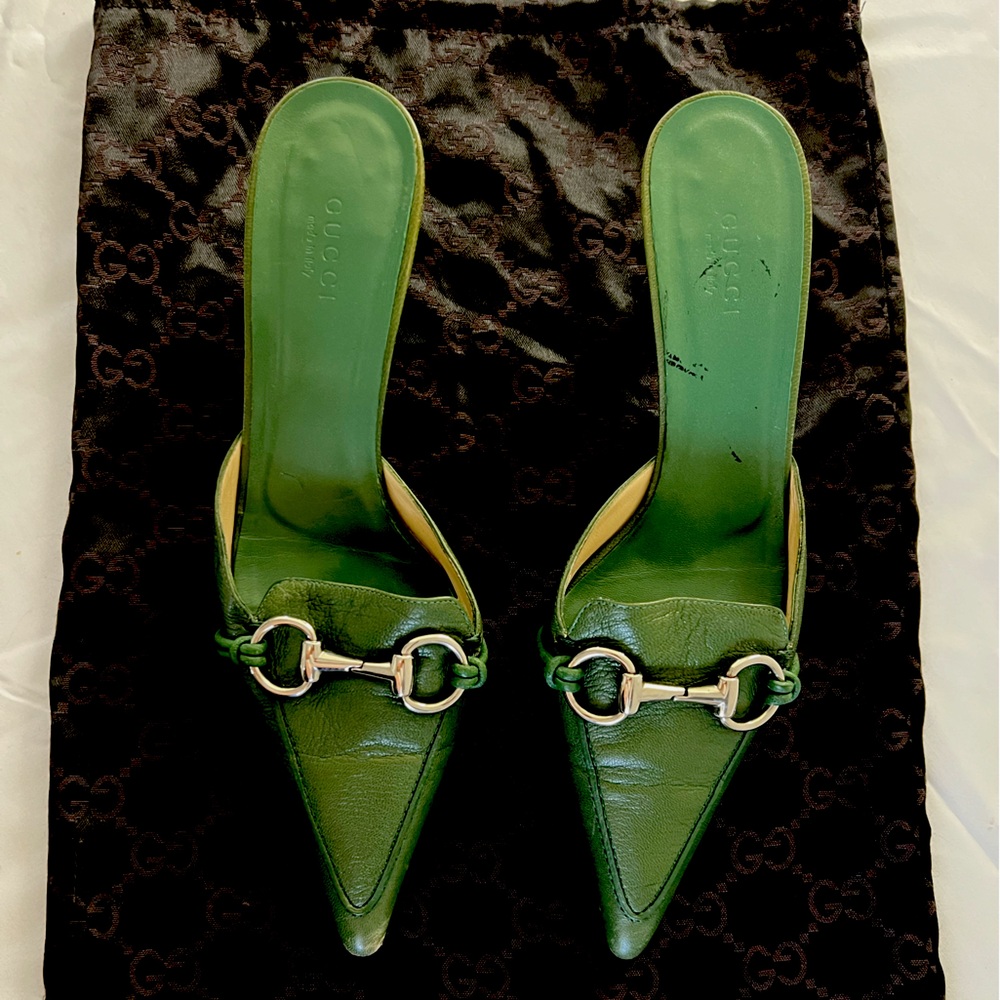 Gorgeous Vintage Gucci Signature Horsebit Buckle Kitten Heels Size36 1/2 Worn 1X